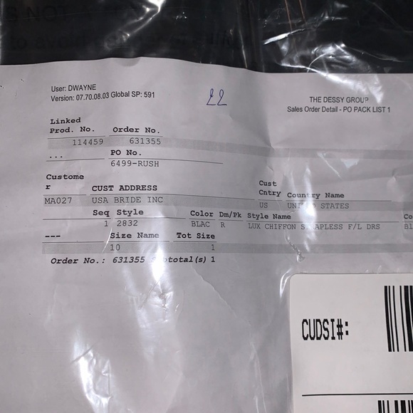 Dessy Collection Bridesmaid Gown 2832 Black - Picture 3 of 6